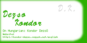 dezso kondor business card